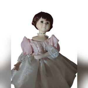 Bisque Porcelain Ballerina Doll Pink Tutu Toe Shoes - Approx. 12"